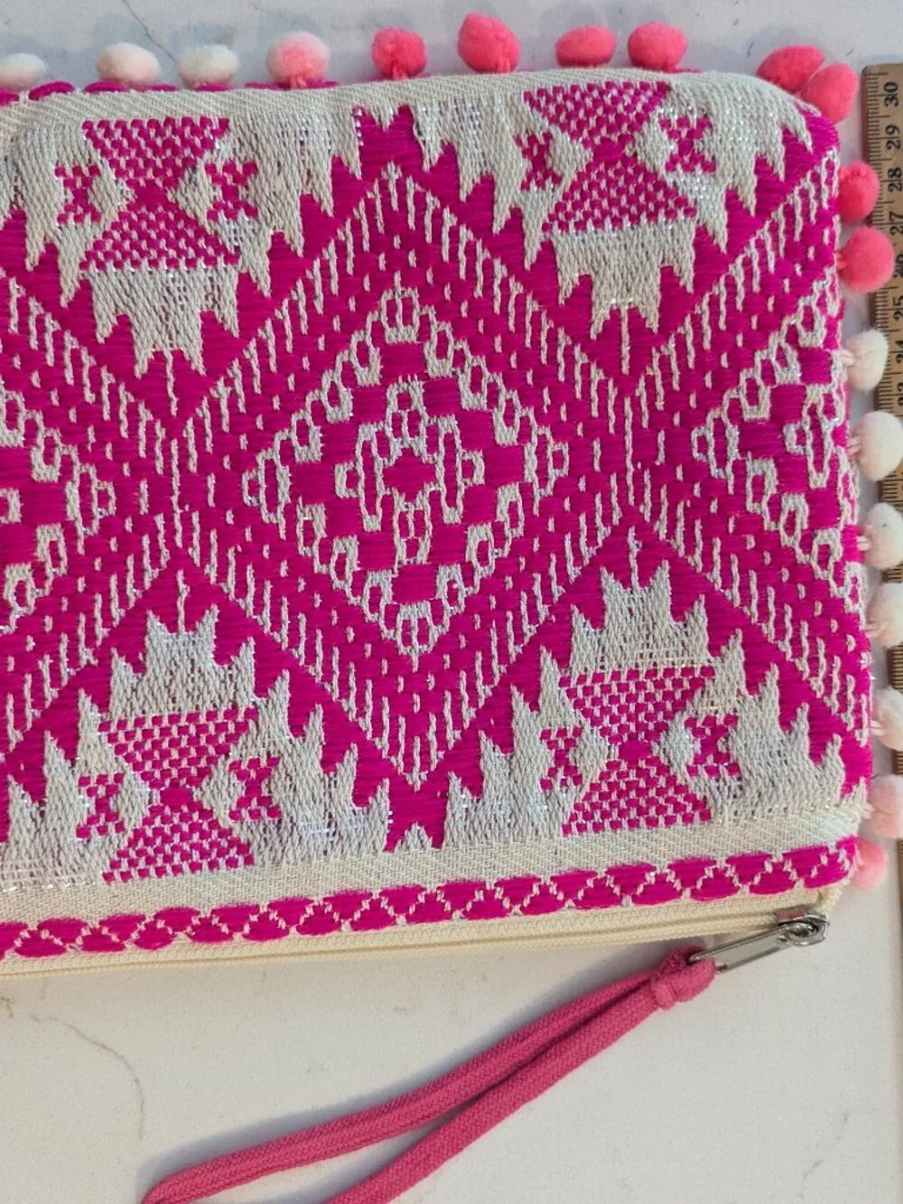 America & Beyond pink wristlet clutch purse